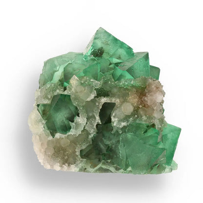 Get your Rare Green Fluorite Octahedral Crystal Cluster with Quartz - Riemvasmaak, Northern Cape, South Africa online now or in store at Forever Gems in Franschhoek, South Africa