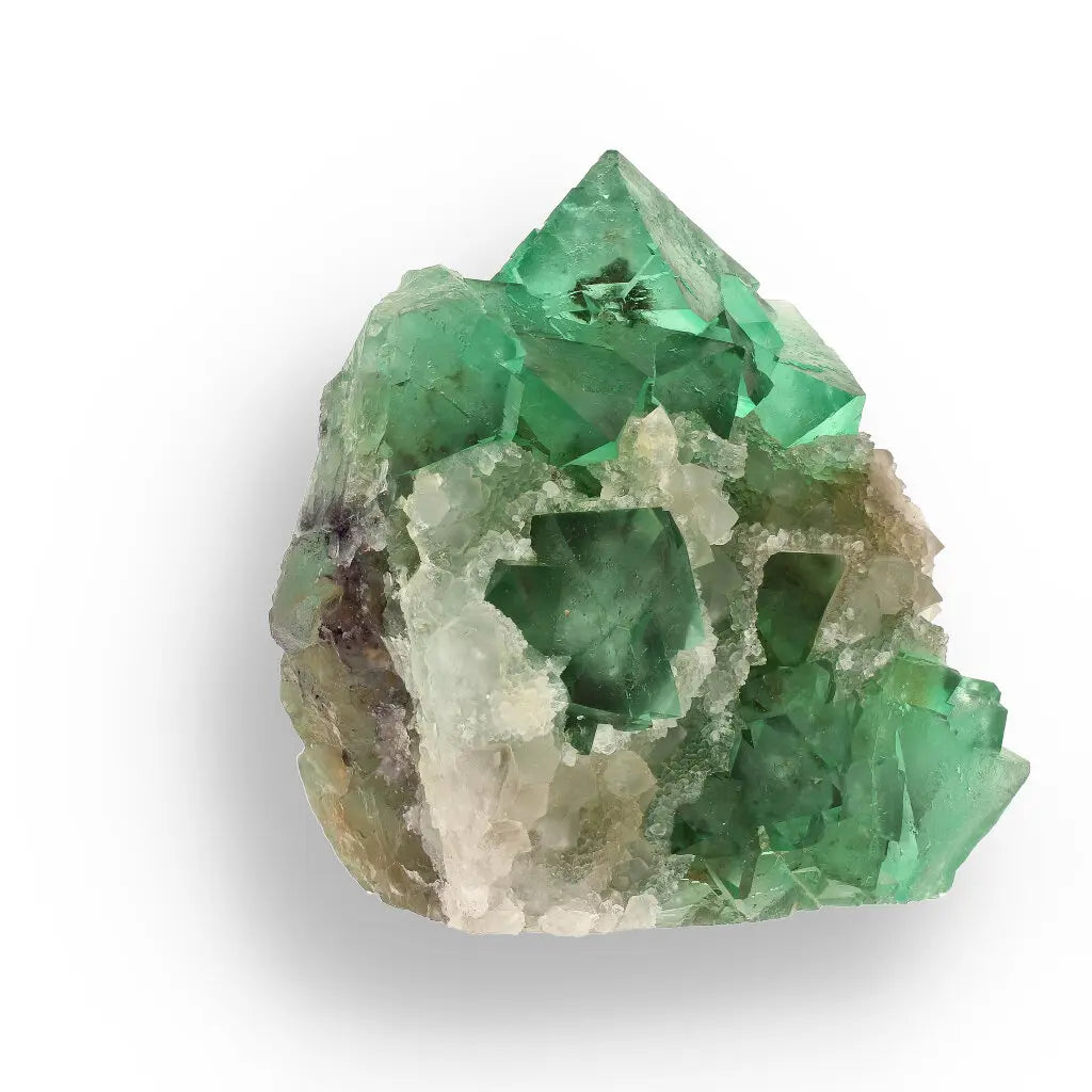 Get your Rare Green Fluorite Octahedral Crystal Cluster with Quartz - Riemvasmaak, Northern Cape, South Africa online now or in store at Forever Gems in Franschhoek, South Africa
