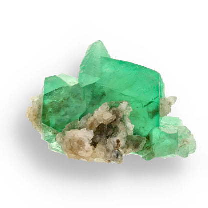 Get your Vibrant Green Fluorite Octahedral Crystal Cluster with Quartz - Riemvasmaak, Northern Cape, South Africa online now or in store at Forever Gems in Franschhoek, South Africa