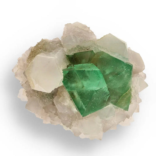 Get your Rare Green Fluorite Octahedral Crystals with Quartz Matrix - Riemvasmaak, Northern Cape, South Africa online now or in store at Forever Gems in Franschhoek, South Africa