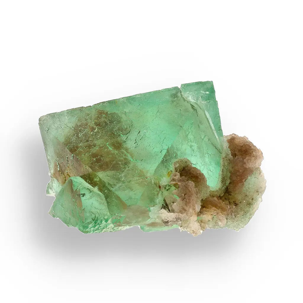Get your Rare Green Fluorite Octahedral Crystal on Matrix - Riemvasmaak, Northern Cape, South Africa online now or in store at Forever Gems in Franschhoek, South Africa