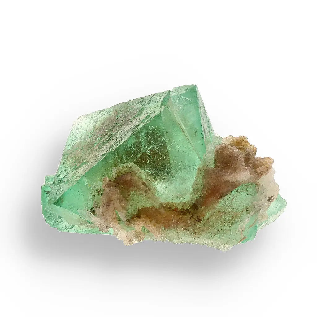 Get your Rare Green Fluorite Octahedral Crystal on Matrix - Riemvasmaak, Northern Cape, South Africa online now or in store at Forever Gems in Franschhoek, South Africa
