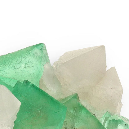 Get your Rare Green Fluorite Octahedral Crystal Cluster with White Quartz - Riemvasmaak, Northern Cape, South Africa online now or in store at Forever Gems in Franschhoek, South Africa