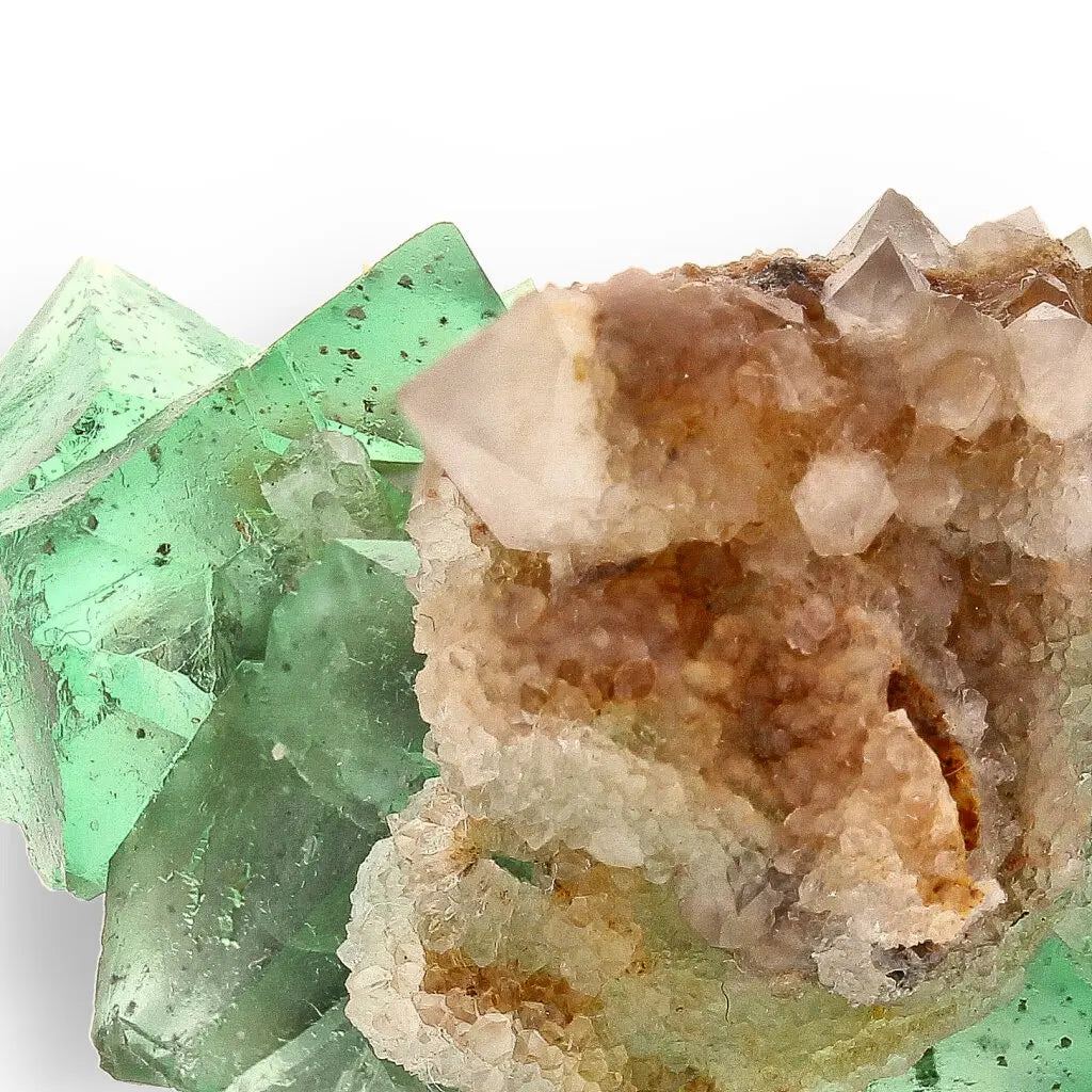 Get your Small Green Fluorite Octahedral Cluster with Purple Core and Quartz - Riemvasmaak, Northern Cape, South Africa online now or in store at Forever Gems in Franschhoek, South Africa