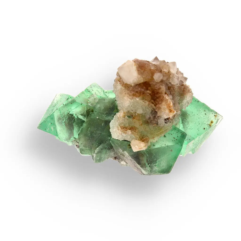 Get your Small Green Fluorite Octahedral Cluster with Purple Core and Quartz - Riemvasmaak, Northern Cape, South Africa online now or in store at Forever Gems in Franschhoek, South Africa