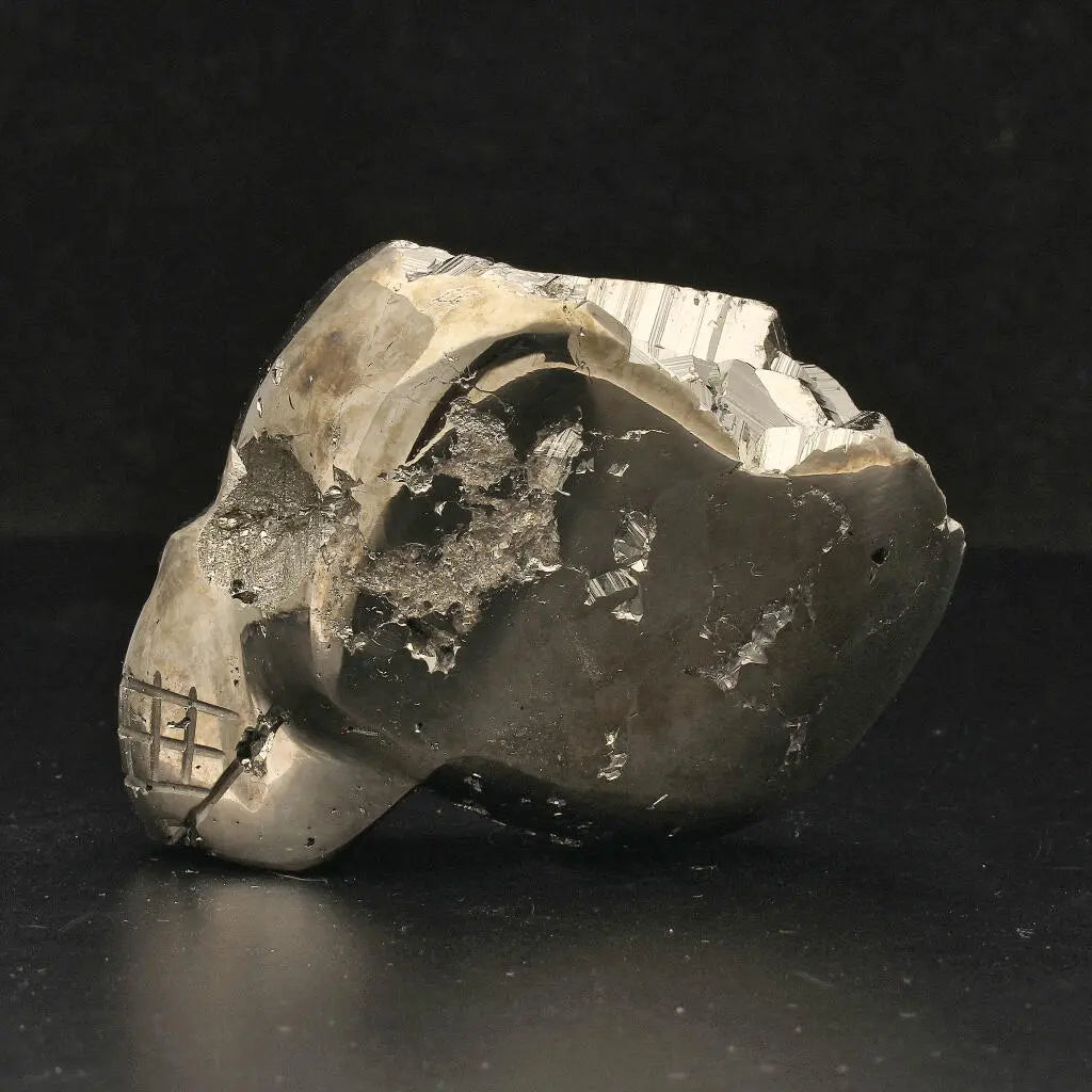Buy your Unique Pyrite Carved Skull: Protection, Prosperity, and Ancient Magic online now or in store at Forever Gems in Franschhoek, South Africa