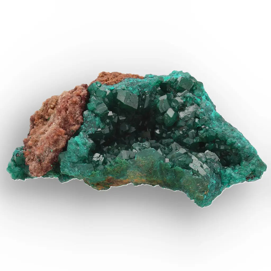 Dioptase Crystal Cluster on Matrix – Mindouli, Congo