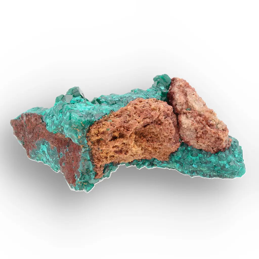 Dioptase Crystal Cluster on Matrix – Mindouli, Congo