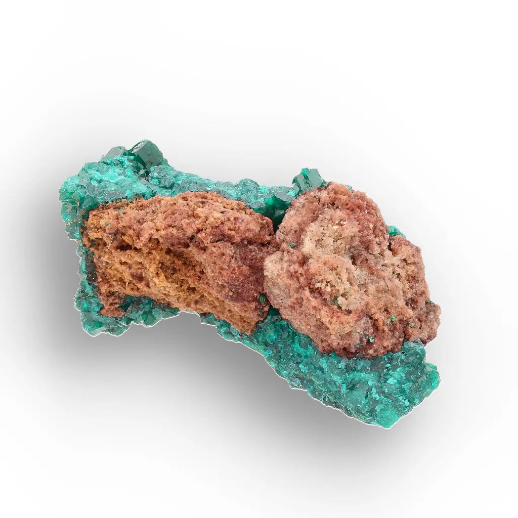 Dioptase Crystal Cluster on Matrix – Mindouli, Congo