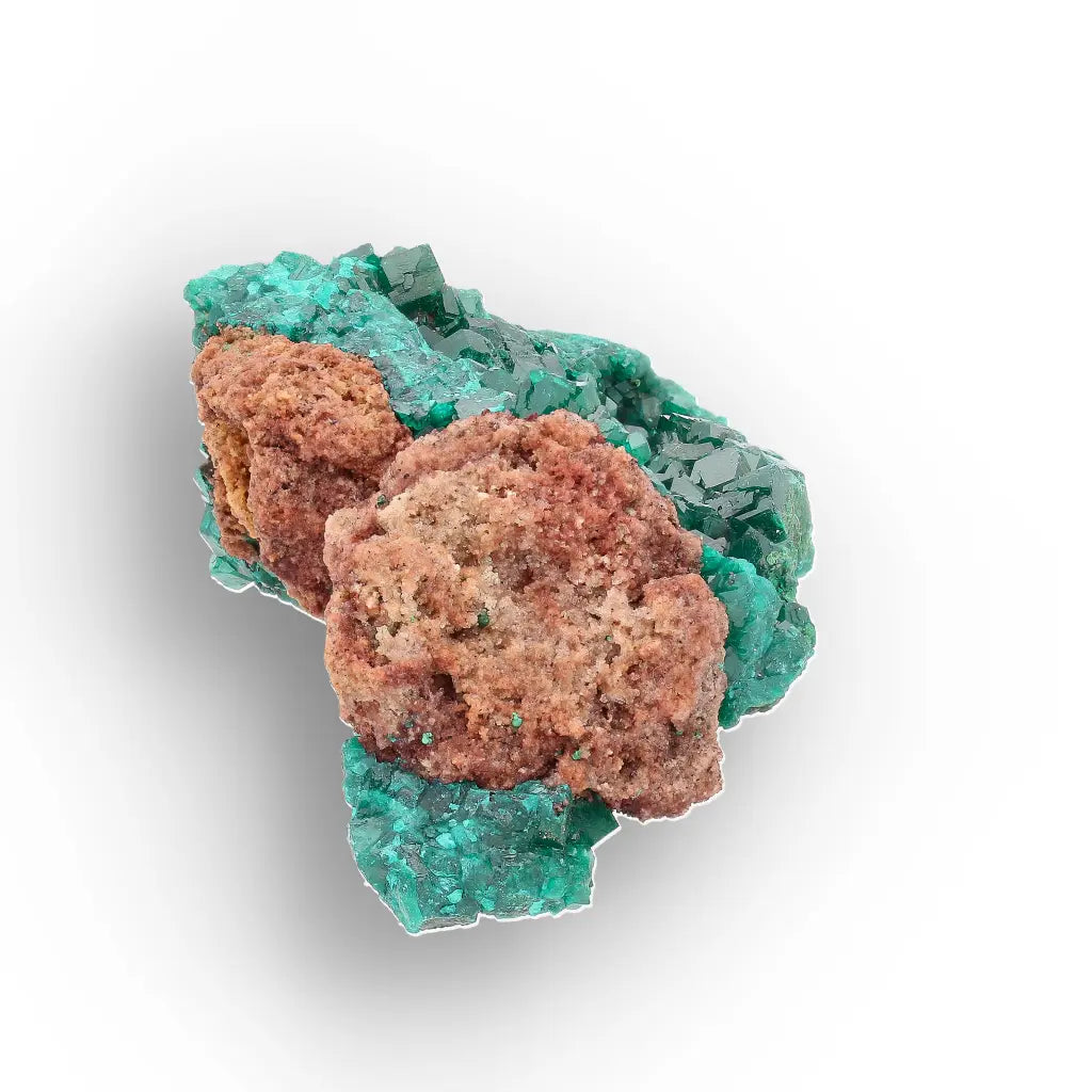 Dioptase Crystal Cluster on Matrix – Mindouli, Congo