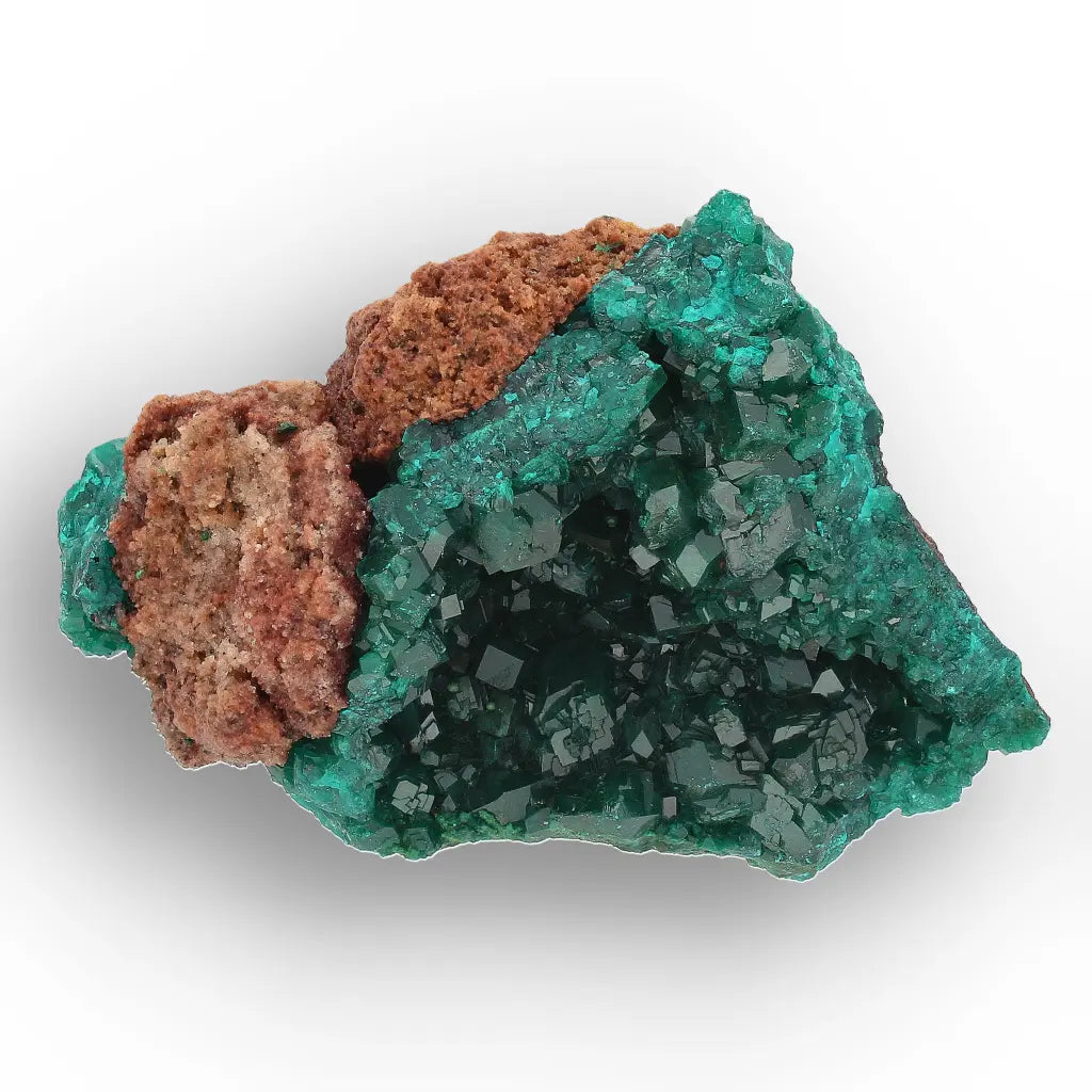 Dioptase Crystal Cluster on Matrix – Mindouli, Congo