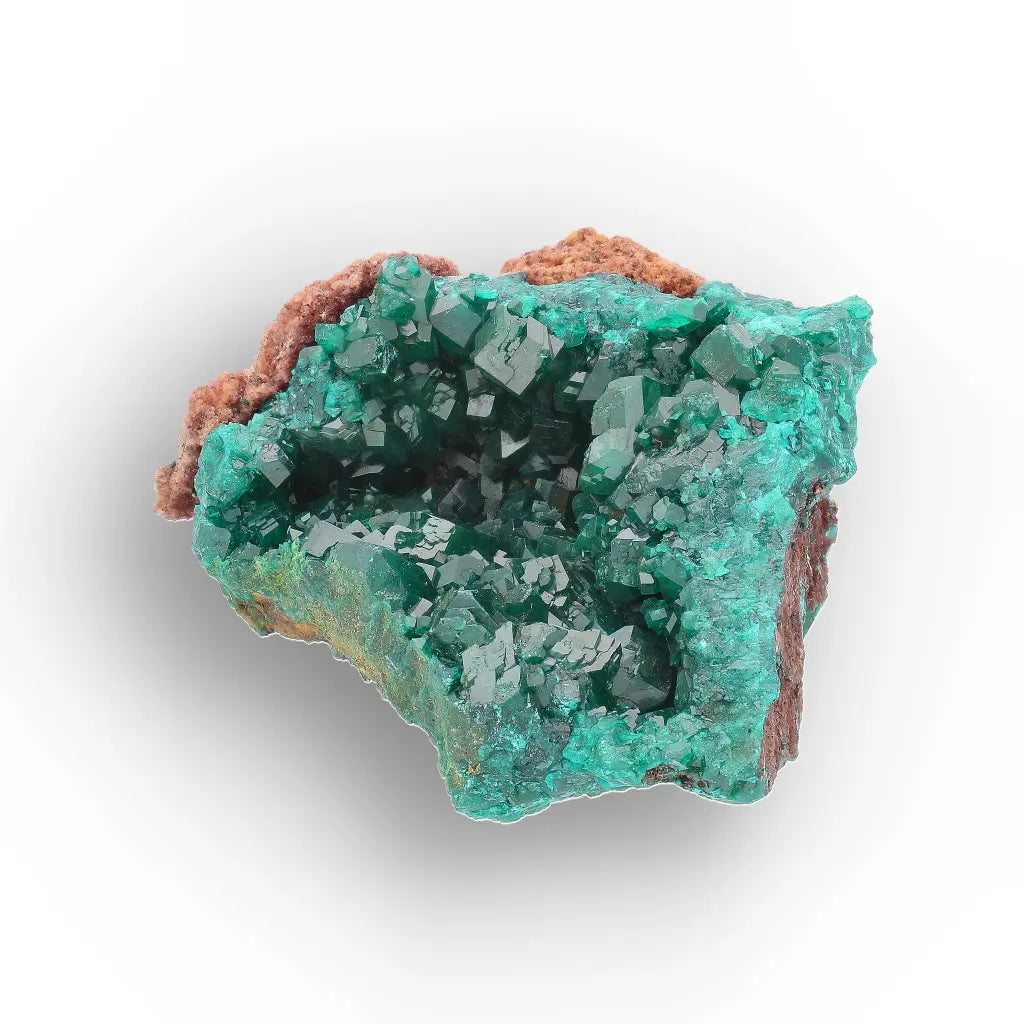 Dioptase Crystal Cluster on Matrix – Mindouli, Congo