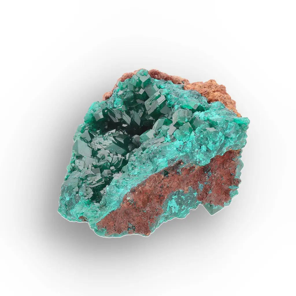 Dioptase Crystal Cluster on Matrix – Mindouli, Congo