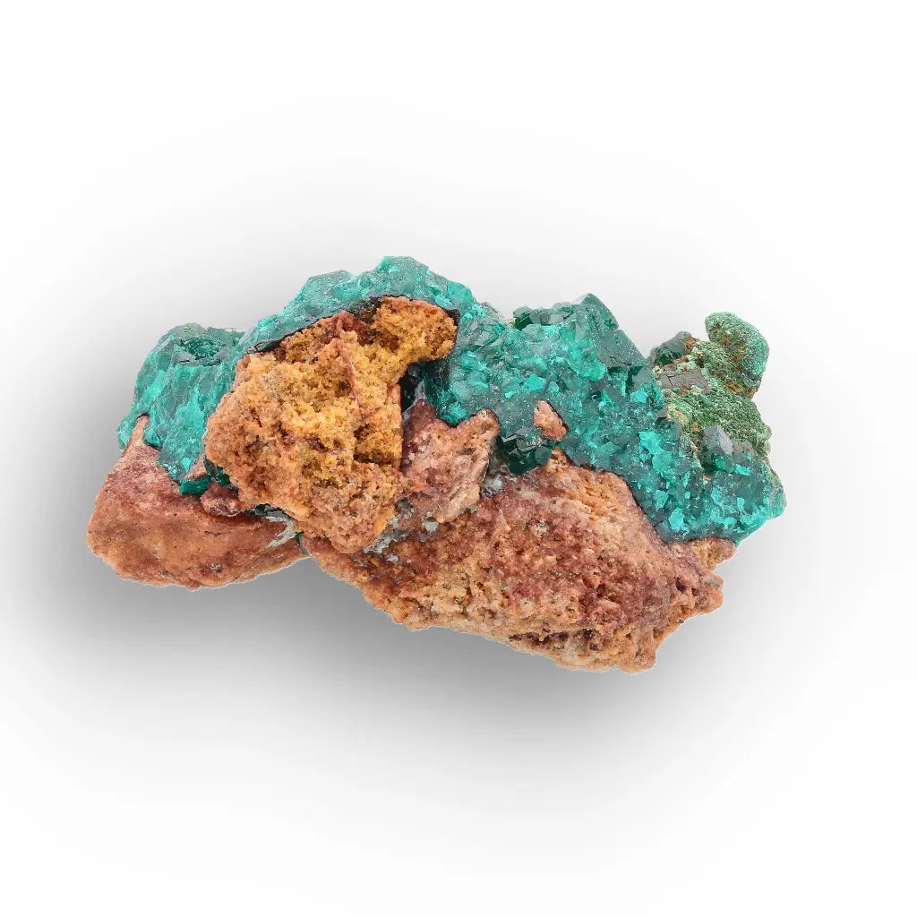 Dioptase and Malachite on Matrix – Mindouli, Congo