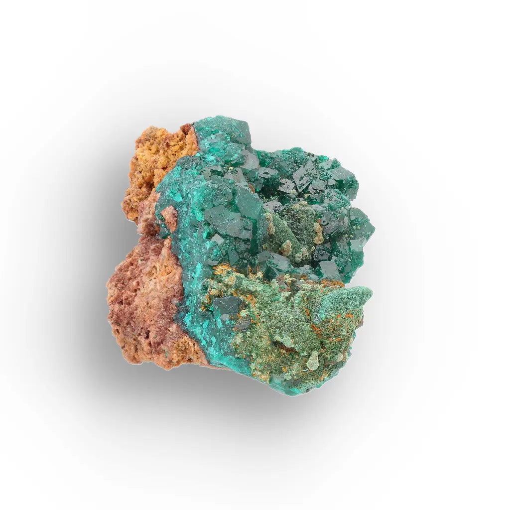 Dioptase and Malachite on Matrix – Mindouli, Congo