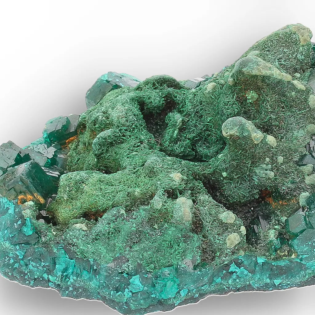 Dioptase and Malachite on Matrix – Mindouli, Congo