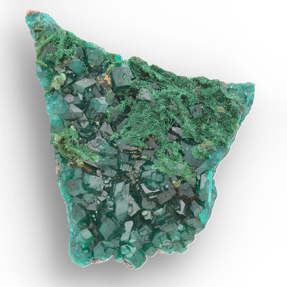 Kimbedi Dioptase Crystal Plate with Malachite & Plancheite