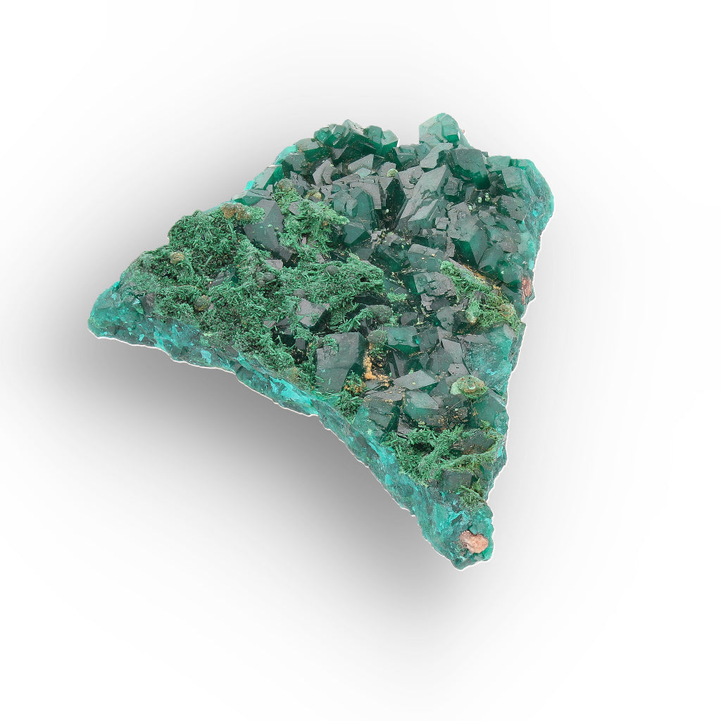 Kimbedi Dioptase Crystal Plate with Malachite & Plancheite