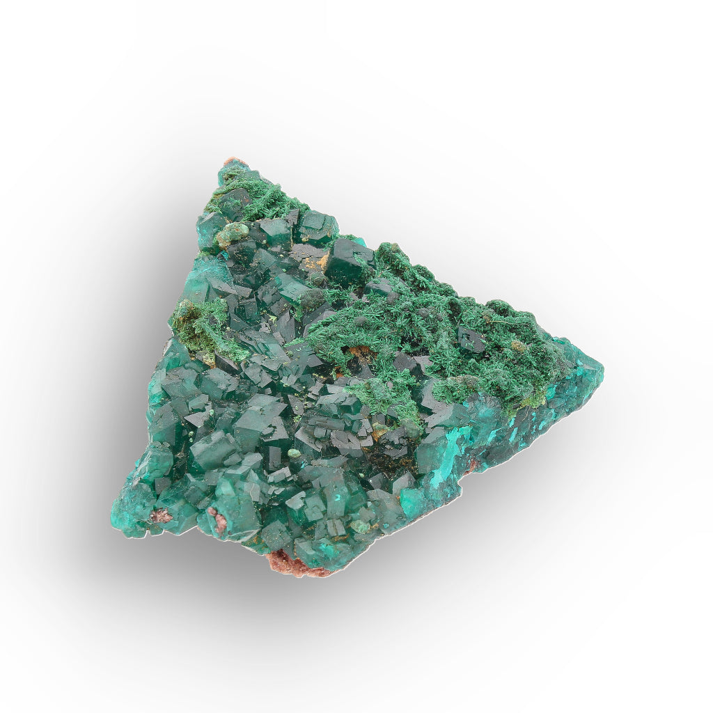 Kimbedi Dioptase Crystal Plate with Malachite & Plancheite