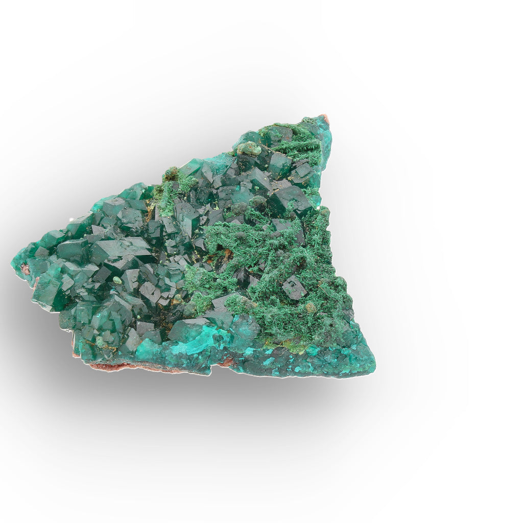 Kimbedi Dioptase Crystal Plate with Malachite & Plancheite