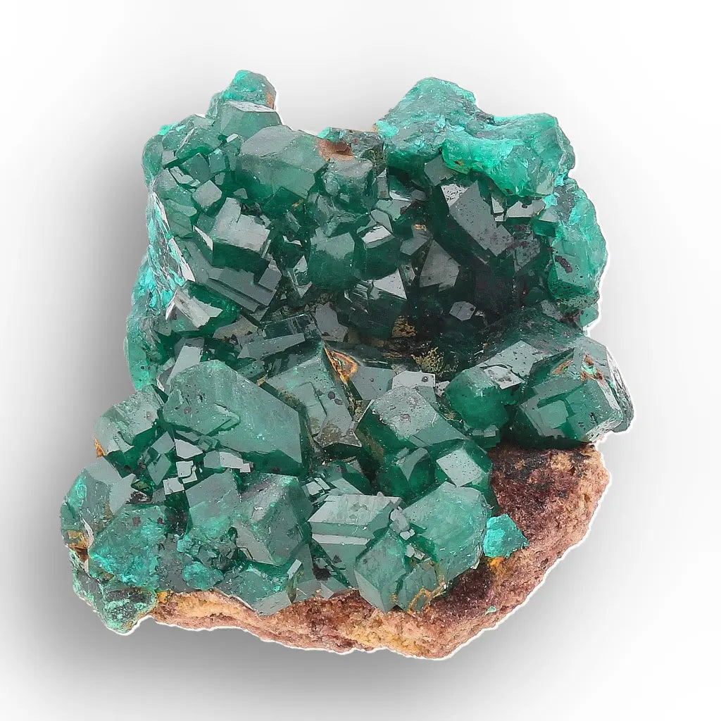 Dioptase Crystal Cluster on Matrix – Kimbedi Copper Mine, Congo