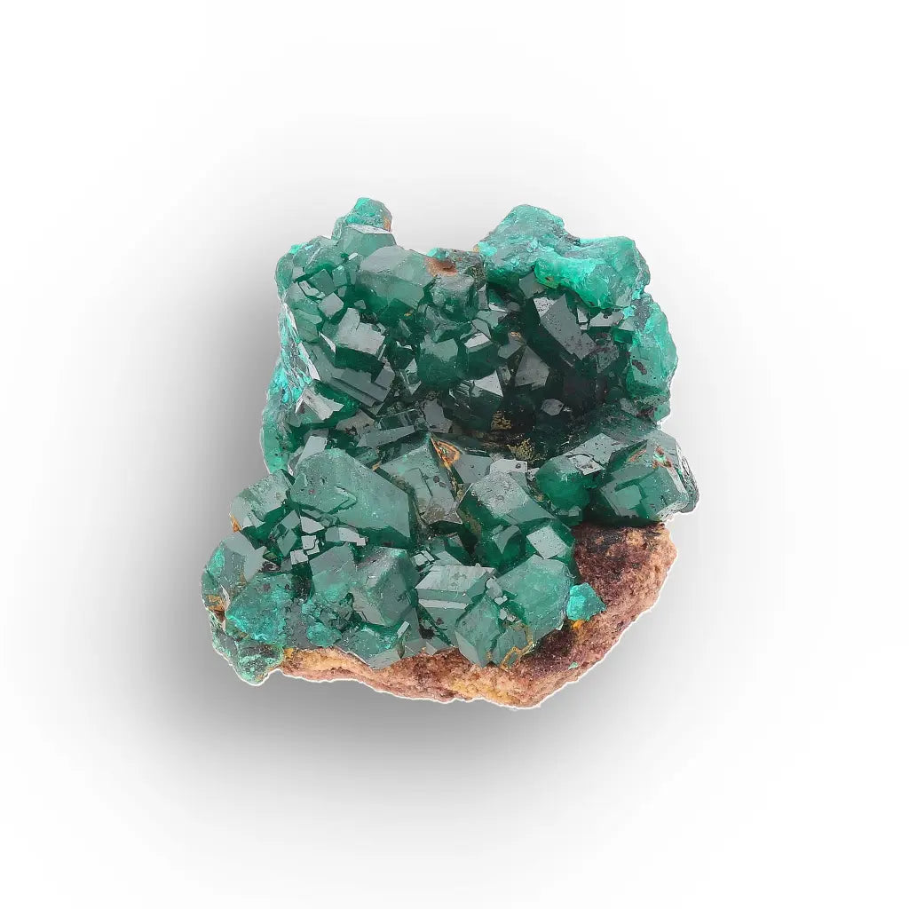 Dioptase Crystal Cluster on Matrix – Kimbedi Copper Mine, Congo