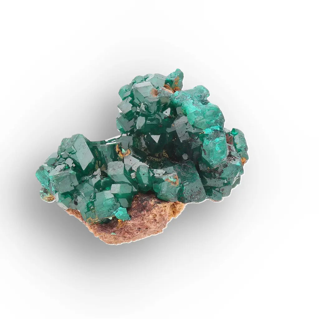 Dioptase Crystal Cluster on Matrix – Kimbedi Copper Mine, Congo