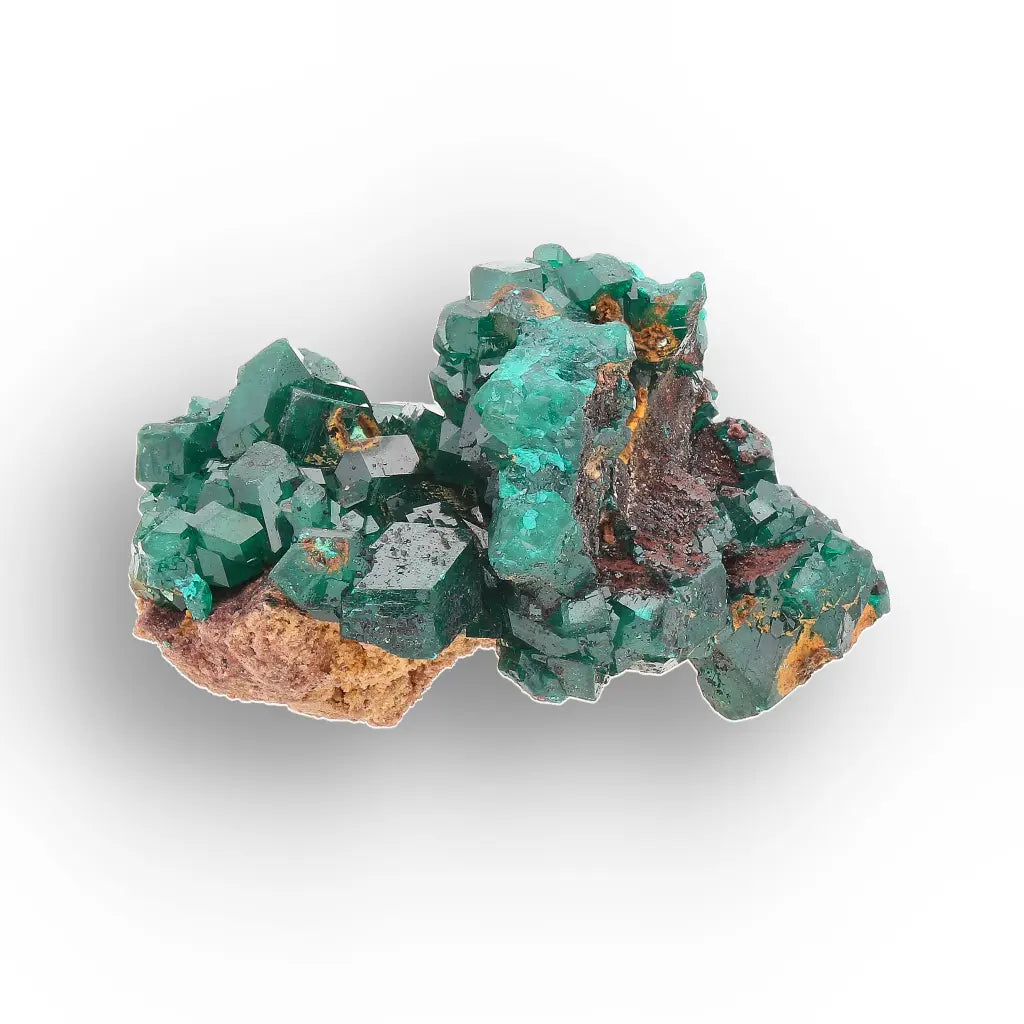 Dioptase Crystal Cluster on Matrix – Kimbedi Copper Mine, Congo