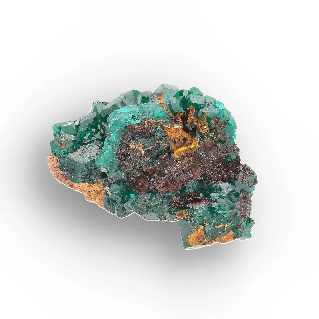 Dioptase Crystal Cluster on Matrix – Kimbedi Copper Mine, Congo