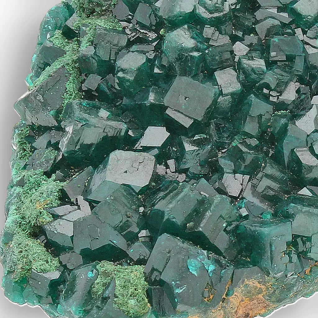 Dioptase with Fibrous Malachite, Kimbedi Congo