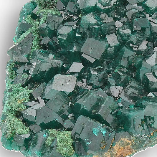 Dioptase with Fibrous Malachite, Kimbedi Congo
