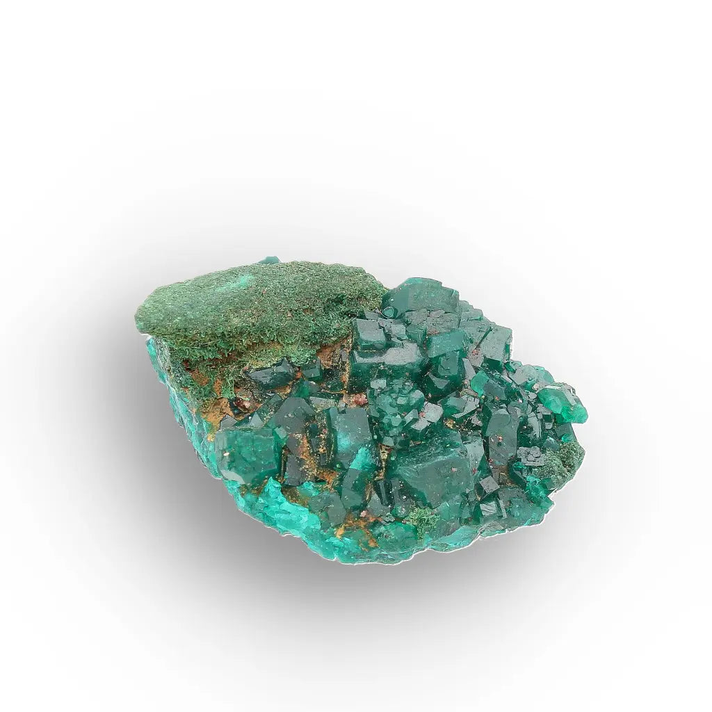 Dioptase with Malachite from Congo Crystal Specimen