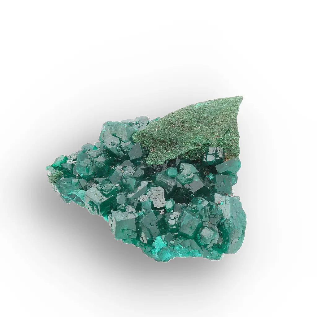 Dioptase with Malachite from Congo Crystal Specimen