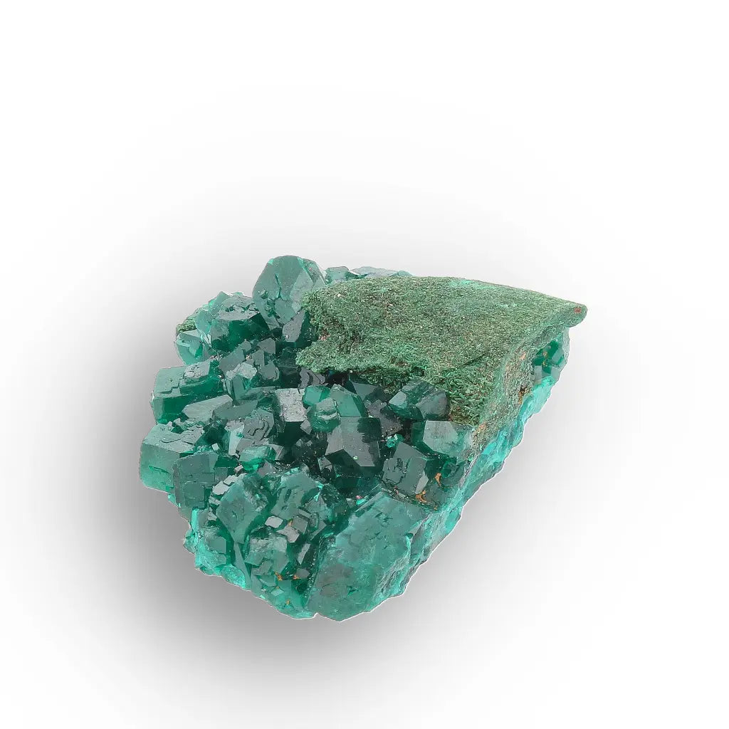 Dioptase with Malachite from Congo Crystal Specimen