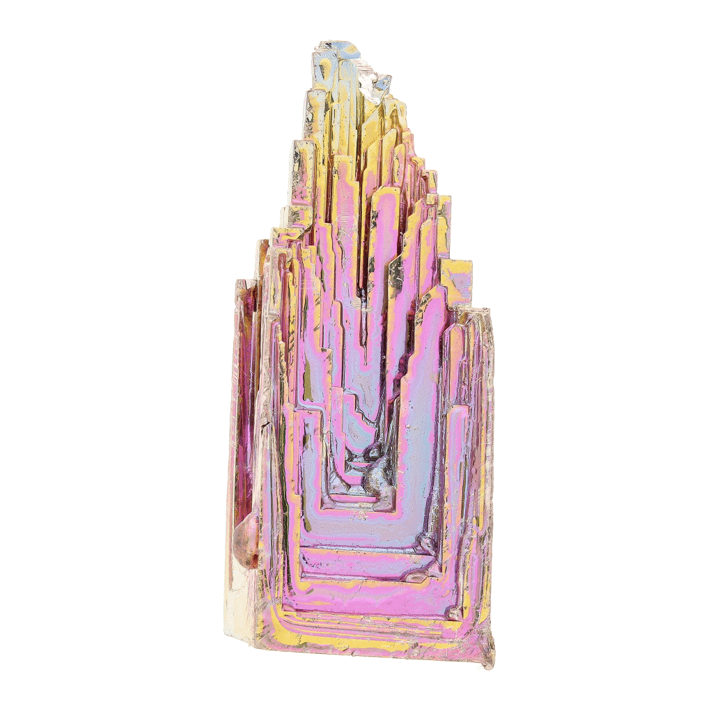 Get your Rainbow Bismuth Hopper Crystal – Iridescent Geometric Metal online now or in store at Forever Gems in Franschhoek, South Africa