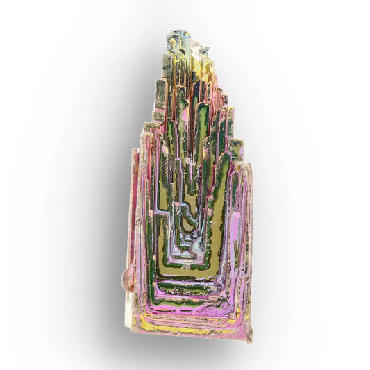 Get your Rainbow Bismuth Hopper Crystal – Iridescent Geometric Metal online now or in store at Forever Gems in Franschhoek, South Africa