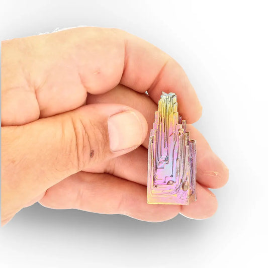Get your Rainbow Bismuth Hopper Crystal – Iridescent Geometric Metal online now or in store at Forever Gems in Franschhoek, South Africa