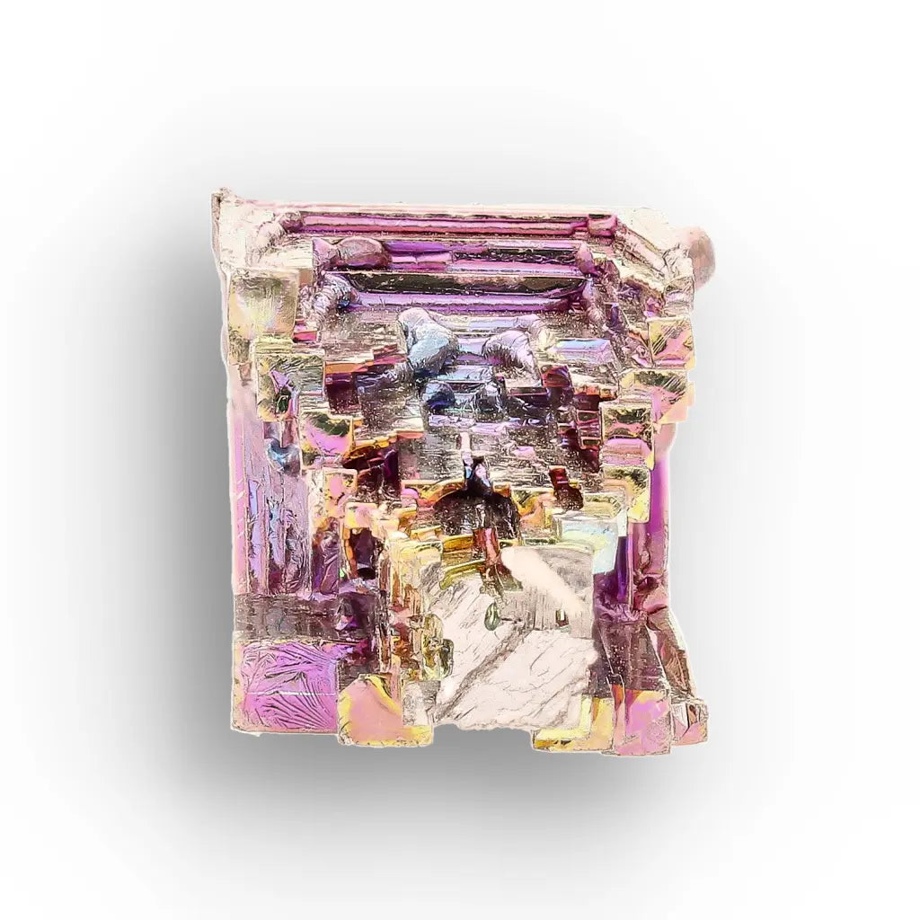Get your Rainbow Bismuth Hopper Crystal – Iridescent Geometric Metal online now or in store at Forever Gems in Franschhoek, South Africa