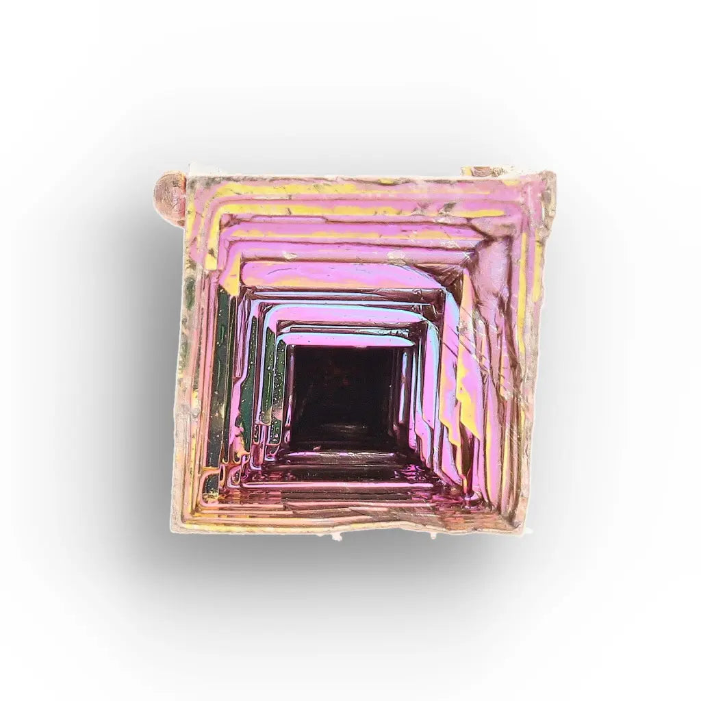 Get your Rainbow Bismuth Hopper Crystal – Iridescent Geometric Metal online now or in store at Forever Gems in Franschhoek, South Africa