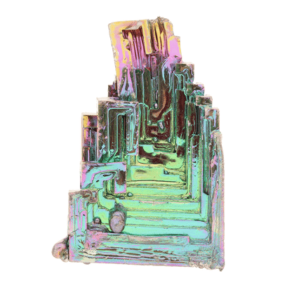 Get your Iridescent Bismuth Crystal – Unique Metallic Rainbow Specimen online now or in store at Forever Gems in Franschhoek, South Africa