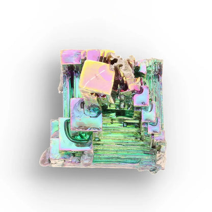Get your Iridescent Bismuth Crystal – Unique Metallic Rainbow Specimen online now or in store at Forever Gems in Franschhoek, South Africa