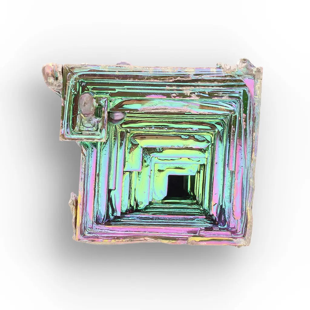Get your Iridescent Bismuth Crystal – Unique Metallic Rainbow Specimen online now or in store at Forever Gems in Franschhoek, South Africa