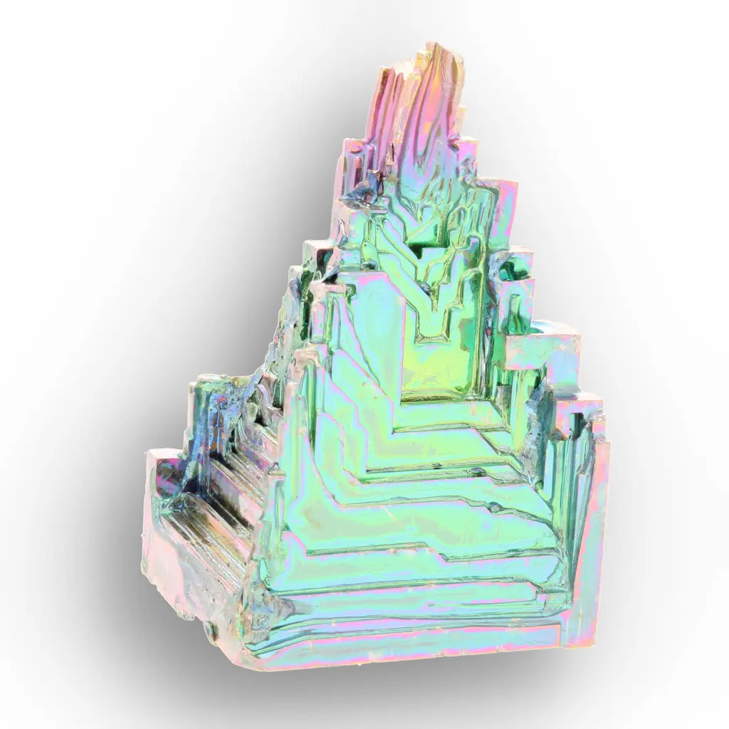 Get your Bismuth Stairway Crystal – Stepped Rainbow Geometric Formation online now or in store at Forever Gems in Franschhoek, South Africa
