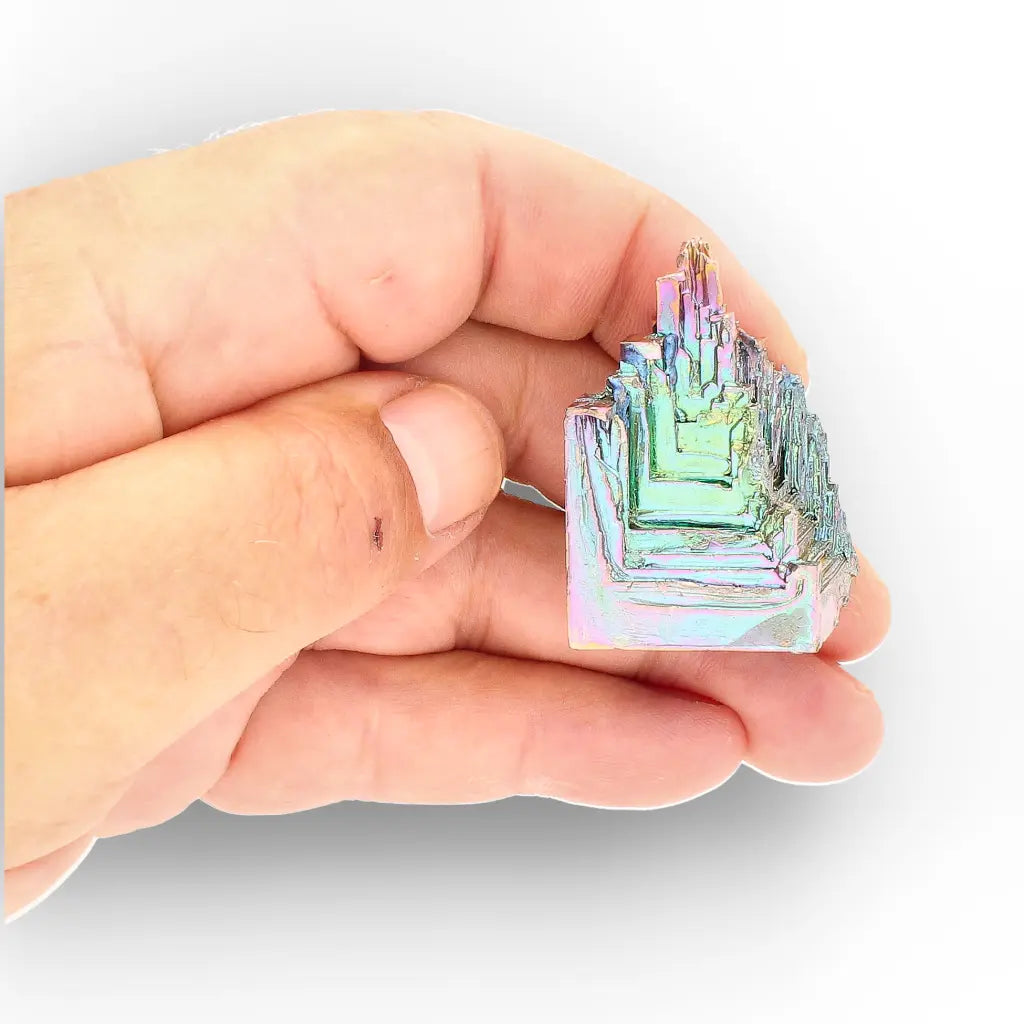 Get your Bismuth Stairway Crystal – Stepped Rainbow Geometric Formation online now or in store at Forever Gems in Franschhoek, South Africa