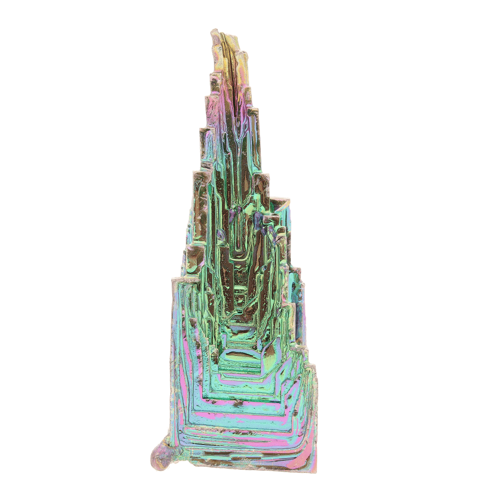 Get your Cosmic Bismuth Formation – Iridescent Geometric Crystal online now or in store at Forever Gems in Franschhoek, South Africa