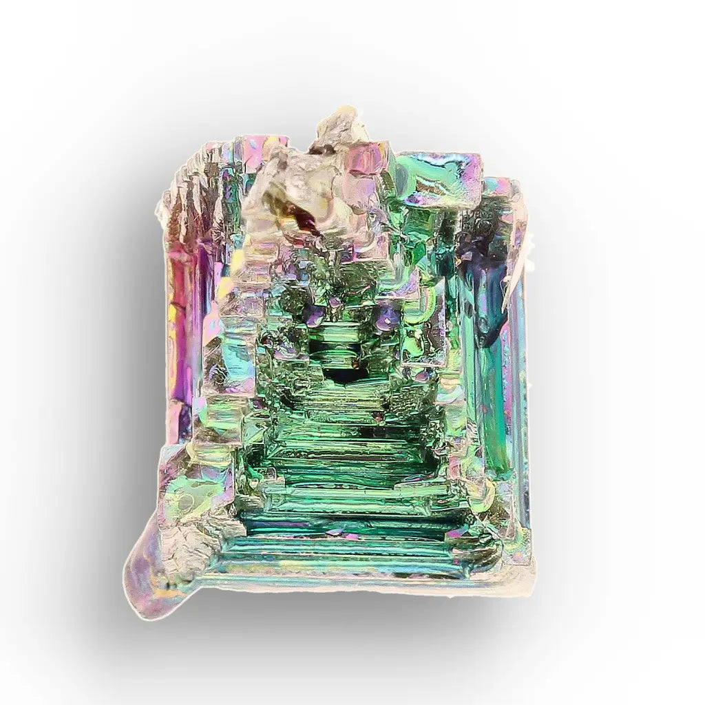 Get your Cosmic Bismuth Formation – Iridescent Geometric Crystal online now or in store at Forever Gems in Franschhoek, South Africa