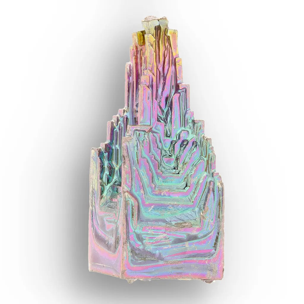 Get your Lab-Grown Bismuth Crystal – Rainbow Metallic Hopper Formation online now or in store at Forever Gems in Franschhoek, South Africa