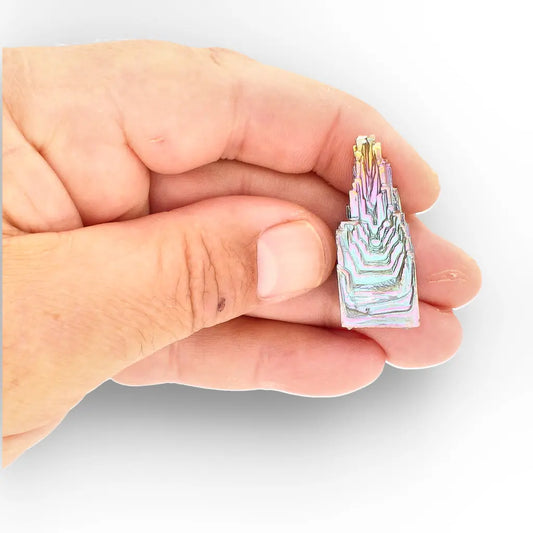 Get your Lab-Grown Bismuth Crystal – Rainbow Metallic Hopper Formation online now or in store at Forever Gems in Franschhoek, South Africa