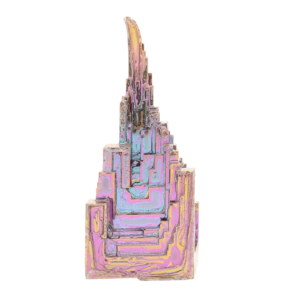 Get your Bismuth Crystal Cluster – Iridescent Metallic Geometric Specimen online now or in store at Forever Gems in Franschhoek, South Africa