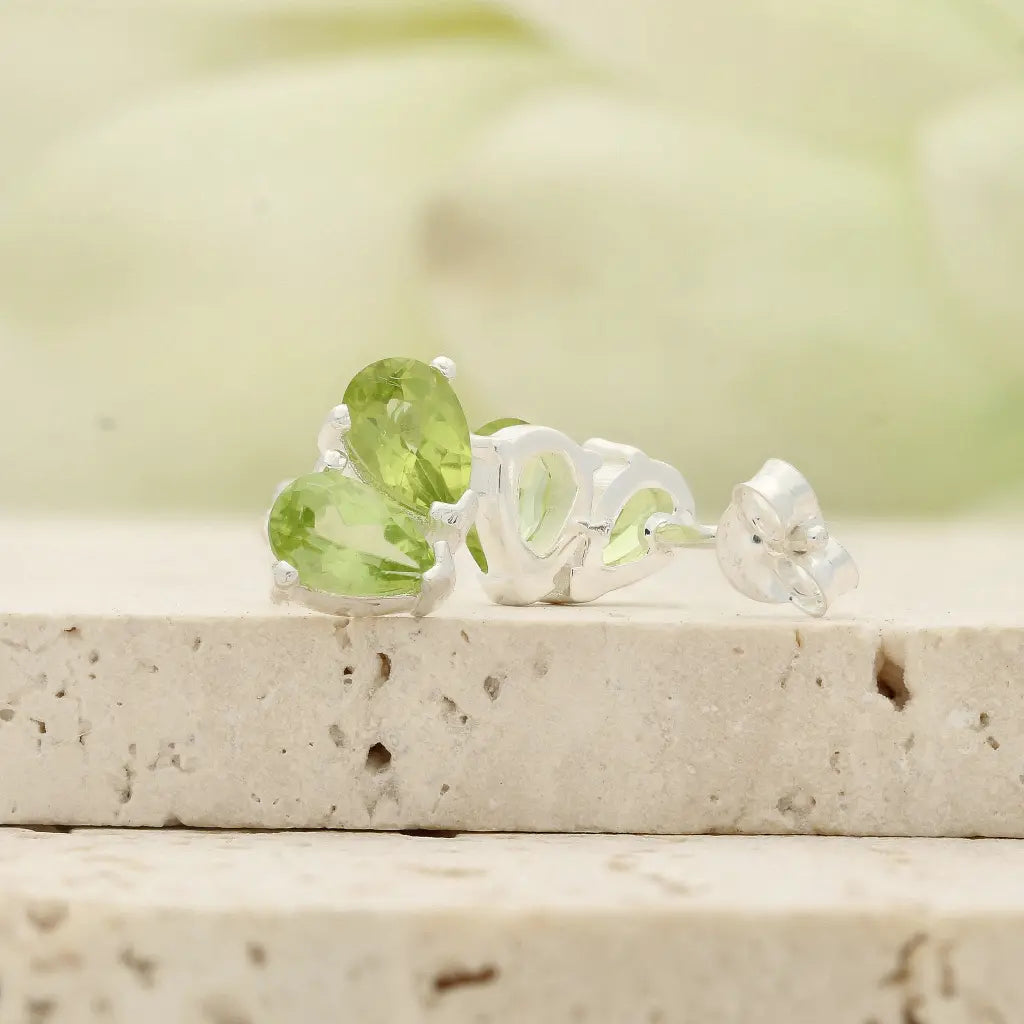 Get your Duality Peridot Stud Earrings in Sterling Silver online now or in store at Forever Gems in Franschhoek, South Africa